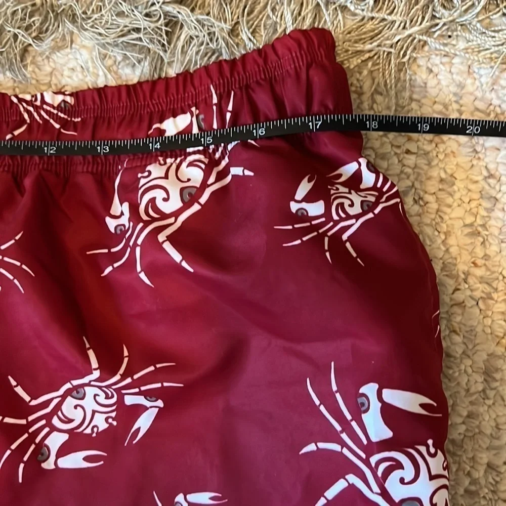 Z ZEGNA ,Crab Print Swim Trunks  Designer Beach Resort Shorts  Coastal Size L